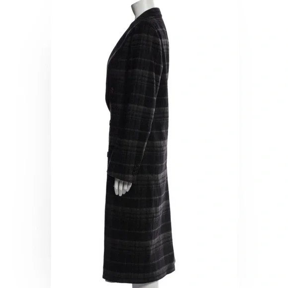 Ralph Lauren Collection Purple Label Wool Cashmere Long Coat Blazer Plaid Runway - Picture 3 of 6